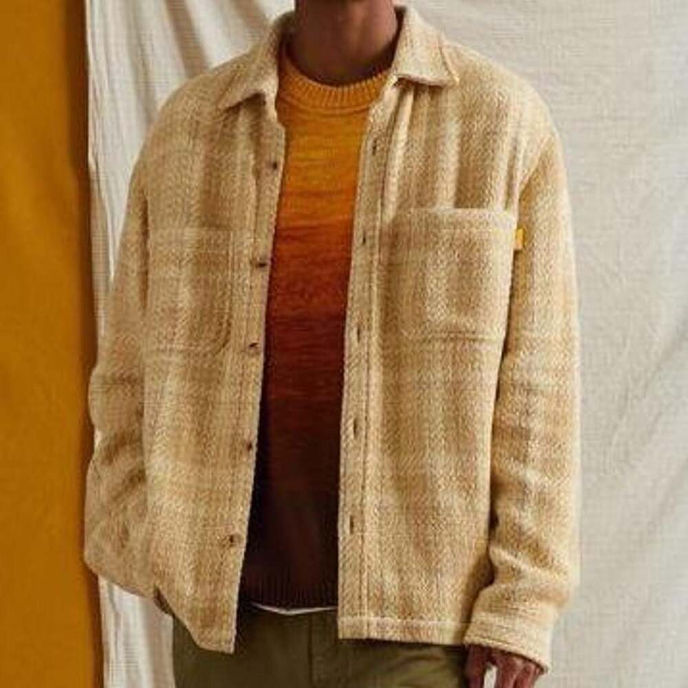 Urban Outfitters Exploded Twill Work Overshirt in Tan